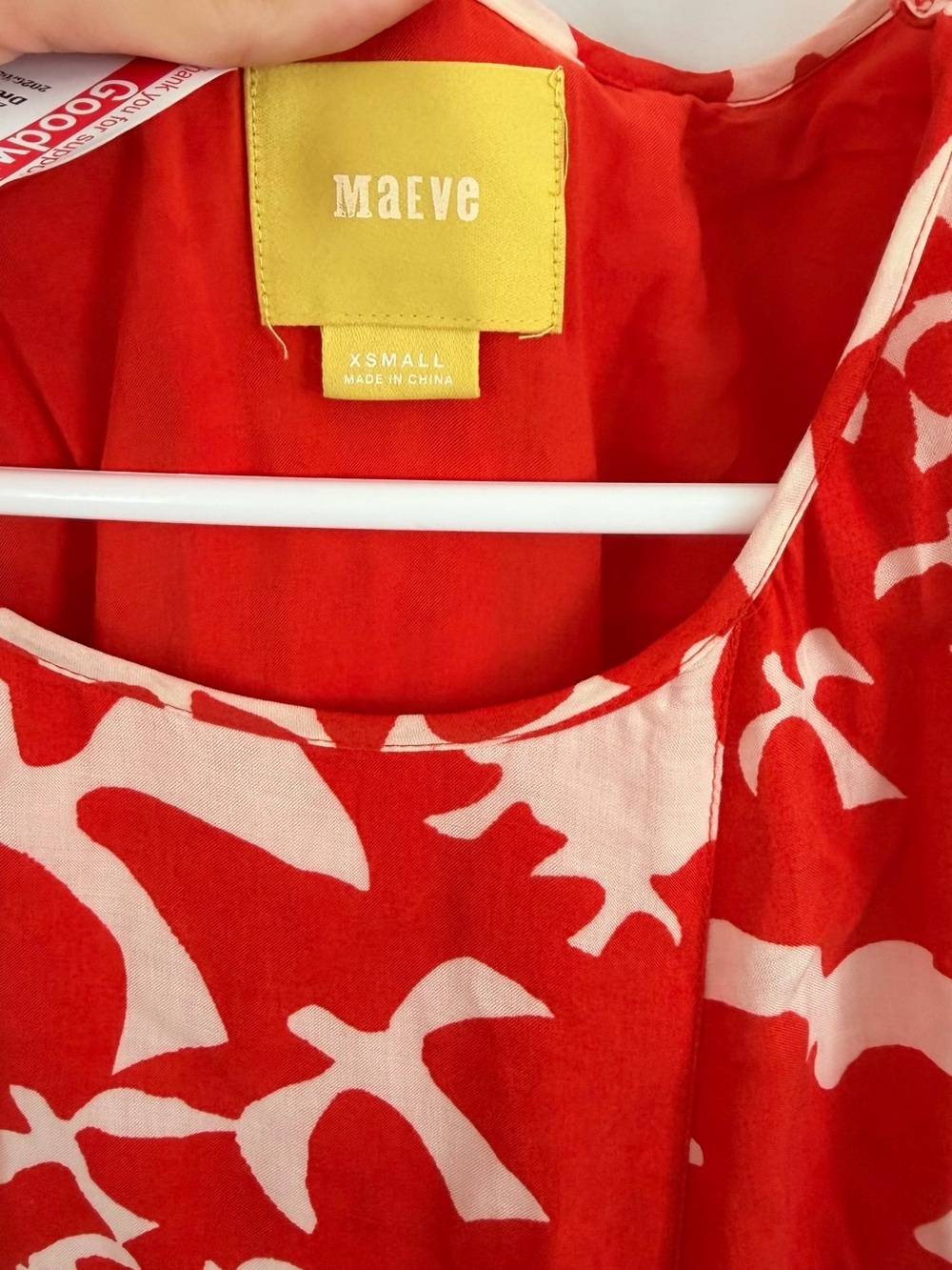 Maeve for Anthropologie orange and white bird print dress sz XS - Picture 3 of 7